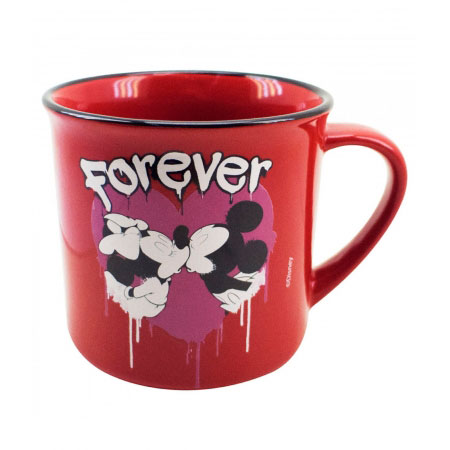 Caneca Vermelha Forever Mickey e Minnie ampliada