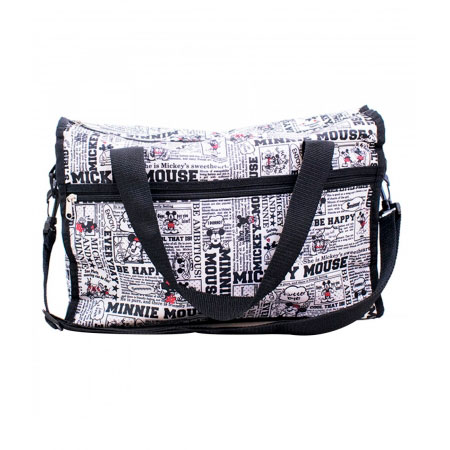 Bolsa Média Quadrinhos Preto e Branco Mickey ampliada