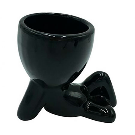 Vaso Cachepï¿½s  Boneco deitado para cima Abs preto ampliada