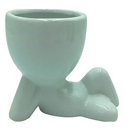 Vaso Cachepï¿½s  Boneco deitado para cima Abs Branco ampliada