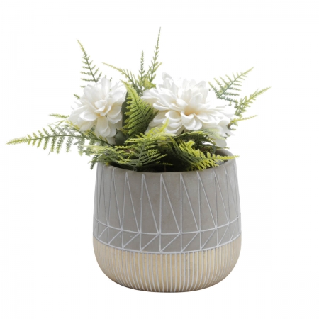 Vaso Concreto Inlined Squares Cinza Urban ampliada