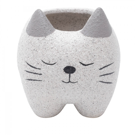 Cachepot Decorativo de Concreto Sleeping Cat Cinza Urban ampliada