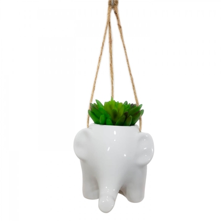Vaso Cachepot Cerï¿½mica decorativo elefante Multiart ampliada