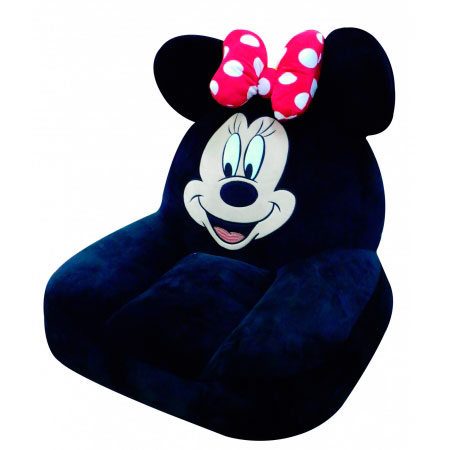 Puff de Fibra Preto Minnie Disney ampliada