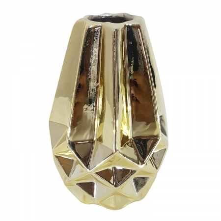 Vaso Decorativo De Porcelana Dourado FWB ampliada