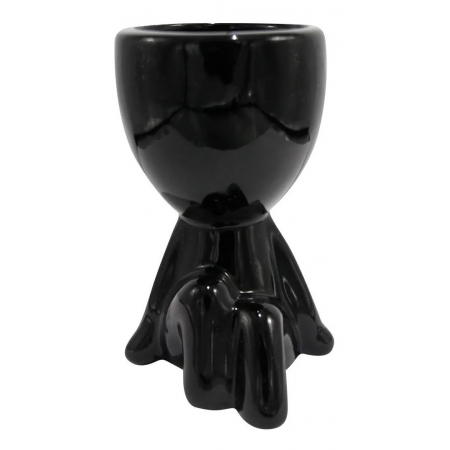 Vaso Cachepï¿½s  Boneco Posiï¿½ï¿½o Sentado Abs Preto ampliada