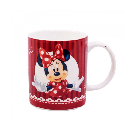 Caneca Porcelana Vermelha na Lata Minnie ampliada