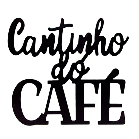 Enfeite Decorativo Para Parede Em Madeira Com Frase Cantinho Do Cafï¿½ FWB ampliada