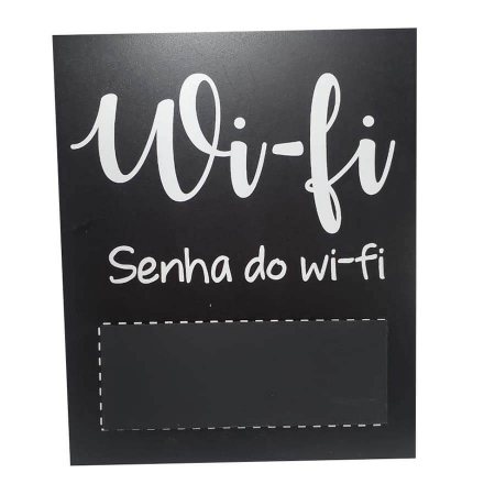 Porta Retrato Para Senha Do Wi-fi Estilo Lousa Preta Fwb ampliada