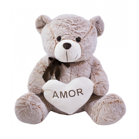 Urso Marrom de Pelï¿½cia com Coraï¿½ï¿½o Foffy-50CM ampliada