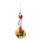 Boneco Papai Noel Com Sino Amarelo 13cm - Enfeite Natalino