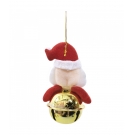 Boneco Papai Noel Com Sino Amarelo 13cm - Enfeite Natalino