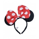 Tiara Com Orelhas Minnie E LaÃ§o Vermelho Com Pontos Brancos - Disney