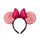 Tiara LaÃ§o Roxo Orelhas Rosa Minnie Lantejoulas - Disney