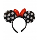 Tiara LaÃ§o Vermelho Orelhas Preto Branco Minnie Lantejoulas - Disney