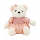 Urso Vestido Rosa Quadriculado 30cm - PelÃºcia