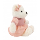 Urso Vestido Rosa Quadriculado 30cm - PelÃºcia