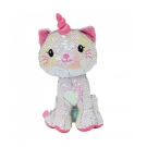 Gato UnicÃ³rnio Lantejoulas Rosa Prateado 28cm - PelÃºcia