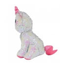 Gato UnicÃ³rnio Lantejoulas Rosa Prateado 28cm - PelÃºcia