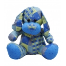 Cachorro Azul De Pano Sentado LaÃ§o PescoÃ§o 22cm - PelÃºcia