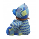 Urso Azul De Pano Sentado LaÃ§o PescoÃ§o 30cm - PelÃºcia