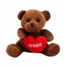 Chaveiro Urso Marrom Escuro CoraÃ§Ã£o Amor 12cm - PelÃºcia