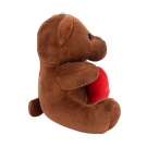 Chaveiro Urso Marrom Escuro CoraÃ§Ã£o Amor 12cm - PelÃºcia