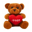 Chaveiro Urso Marrom Claro CoraÃ§Ã£o Amor 12cm - PelÃºcia