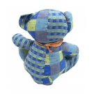 Urso Azul De Pano Sentado LaÃ§o PescoÃ§o 23cm - PelÃºcia