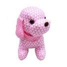 Cachorro Sentado Pano Rosa 29cm - PelÃºcia