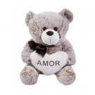 Urso CoraÃ§Ã£o Amor Marrom Acinzentado 30cm - PelÃºcia