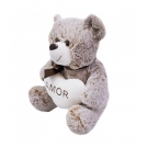 Urso CoraÃ§Ã£o Amor Marrom Acinzentado 30cm - PelÃºcia