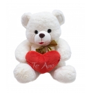 Urso Branco CoraÃ§Ã£o Te Amo 33cm - PelÃºcia