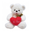 Urso Branco CoraÃ§Ã£o Te Amo 28cm - PelÃºcia