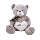 Urso CoraÃ§Ã£o Amor Marrom Acinzentado 50cm - PelÃºcia