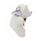 Chaveiro Urso Branco LaÃ§o 15cm - PelÃºcia