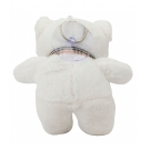 Chaveiro Urso Branco LaÃ§o 15cm - PelÃºcia