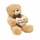 Urso Sentado Te Amo Mais Que Chocolate 21cm - PelÃºcia