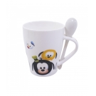 Caneca De Porcelana Com Colher Mickey & Minnie Tsum Tsum 310ml - Disney