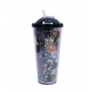 Copo Preto Disney Mickey Cubos Gelo Artificial 600ml