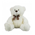 Urso Branco Sentado LaÃ§o 24cm - PelÃºcia