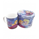 Caneca De Porcelana Azul Na Lata Anna Elsa & Olaf Frozen 350ml - Disney