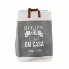 Porta Objetos Cesto Cinza Roupa Suja Se Lava Em Casa 53x35cm