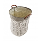 Porta Objetos Cesto Roupas Branco Cinza 44x37cm