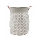 Porta Objetos Cesto Roupas Branco Cinza 44x37cm