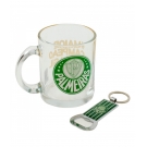 Caneca De Vidro Com Abridor De Garrafas 350ml - Palmeiras