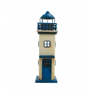 Farol Cofrinho Detalhes Azul 34x10.5x10.5cm Estilo RetrÃ´ Vintage