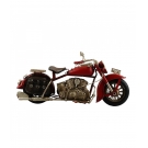 Motocicleta Vermelha 14x26x10cm Estilo RetrÃ´ Vintage