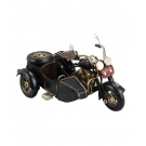 Motocicleta Preta Com Sidecar 11x19x13cm Estilo RetrÃ´ - Vintage