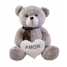 Urso CoraÃ§Ã£o Amor Marrom Acinzentado 60cm - PelÃºcia